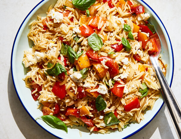 Orzo Salad With Peppers And Feta Bing Chef The Art Of Cooking